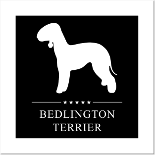 Bedlington Terrier Dog White Silhouette Posters and Art